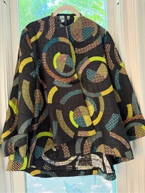 IC By Connie K Geometric Print Jacket - Size L VGUC